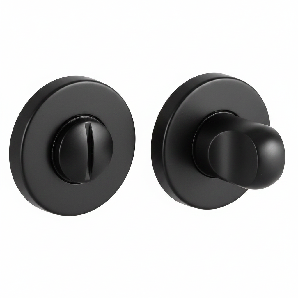 Завертка сантехническая LUX-WC-R3-E NERO-ST на круглой розетке цвет черный soft-touch, ЦАМ фото купить Челябинск