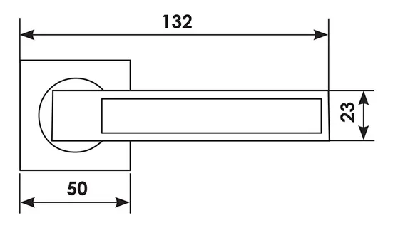 Ручка дверная DOLCE VITA S1 CSA раздельная на квадратной розетке, цвет матовый хром, латунь фото купить в Челябинске