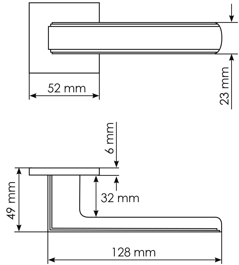 Ручка дверная MH-64-S6 MSG STEPS на квадратной розетке 6 мм, цвет матовое сатинированное золото фото фурнитура Челябинск