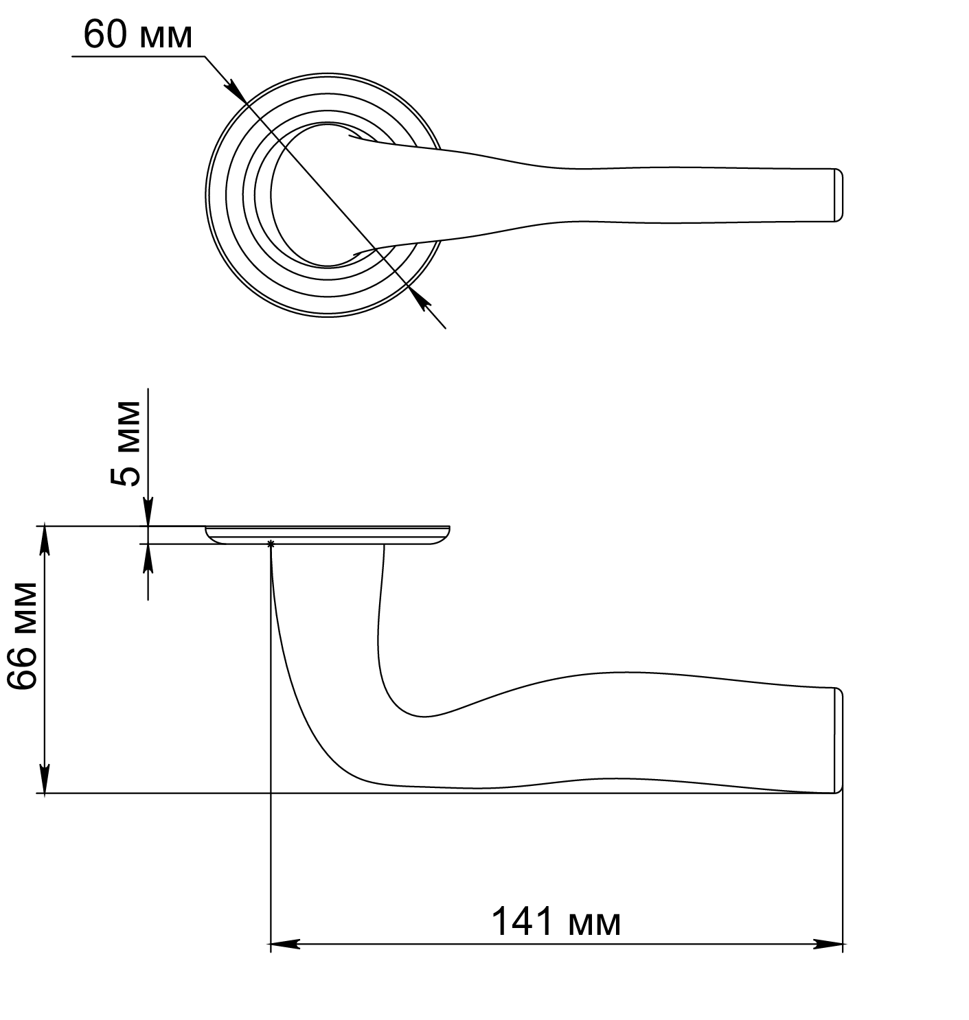 Ручка дверная LVB R7 AH на круглой розетке, цвет Осенний мёд/Autumn Honey фото фурнитура Челябинск