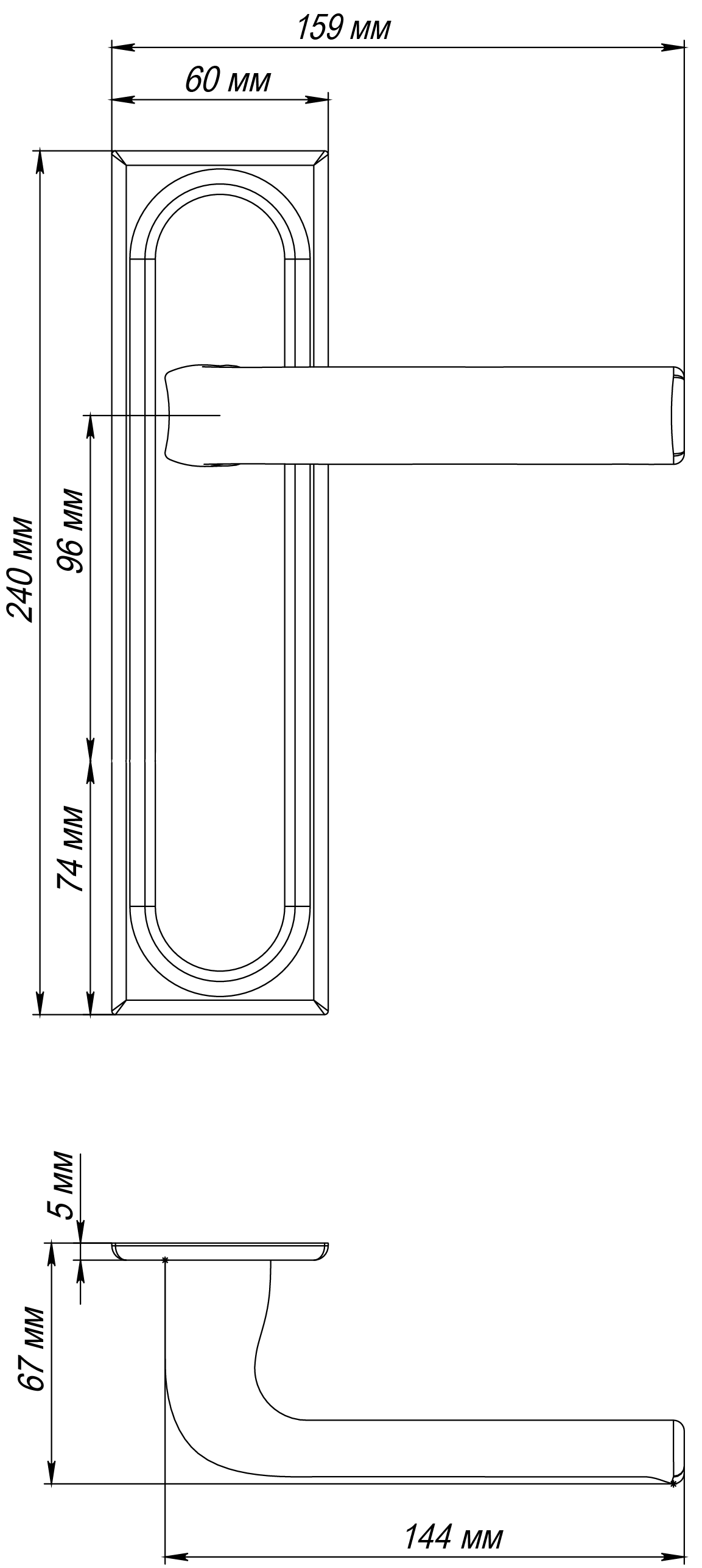 Ручка дверная THE BUS STATION PLS SST на планке, цвет Летняя гроза/Summer Storm фото фурнитура Челябинск