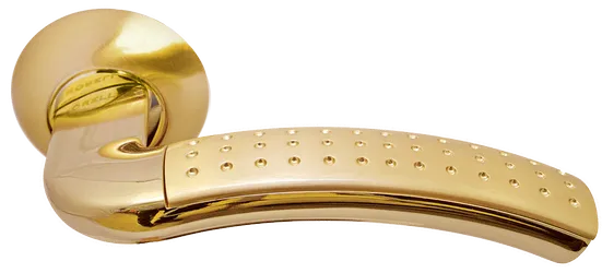 ПАЛАЦЦО, ручка дверная MH-02P SG/GP, цвет мат.золото/золото,с перфорацией фото купить Челябинск