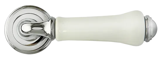 UMBERTO, ручка дверная MH-41-CLASSIC PC/W, цвет- хром/белый фото купить в Челябинске