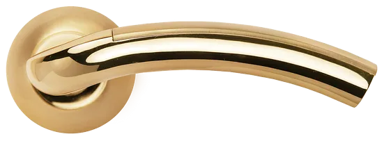 ПАЛАЦЦО, ручка дверная MH-02P SG/GP, цвет мат.золото/золото,с перфорацией фото купить в Челябинске