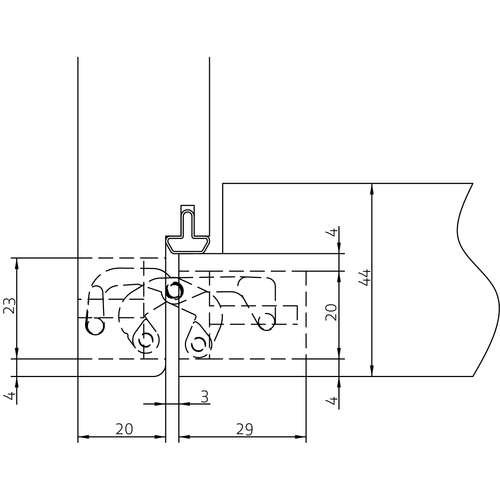 HH-19 B, скрытая петля, цвет - черный фото фурнитура Челябинск