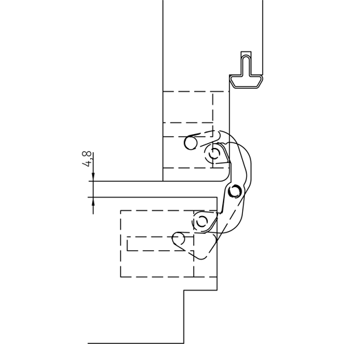 HH-19 B, скрытая петля, цвет - черный фото дверная фурнитура Челябинск