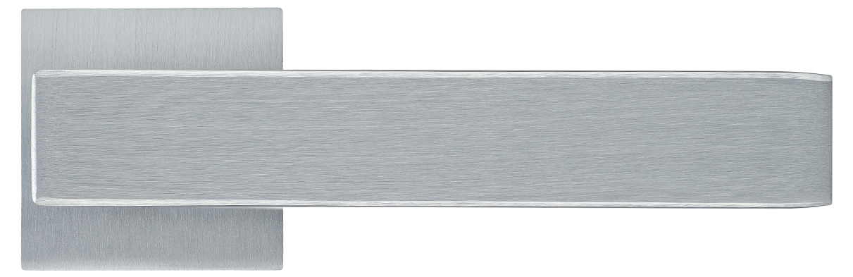 LOT ручка дверная  на квадратной розетке 6 мм, MH-56-S6 SSC, цвет - супер матовый хром фото купить в Челябинске