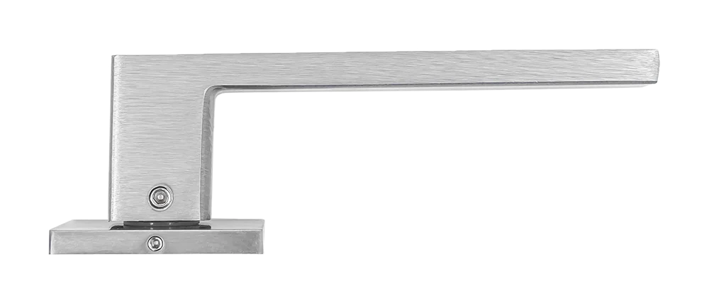Ручка дверная SULLA  MH-48-S6 SSC/BL на квадратной розетке 6 мм, цвет суперматовый хром / черный, ЦАМ Light фото фурнитура Челябинск