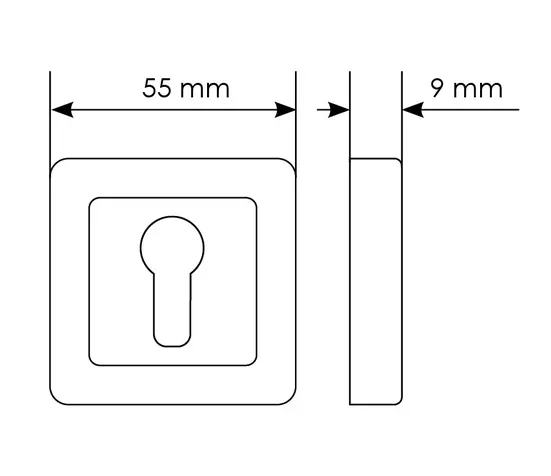 Накладка MH-KH-S55 GR/PC на ключевой цилиндр, цвет графит/хром фото купить в Челябинске