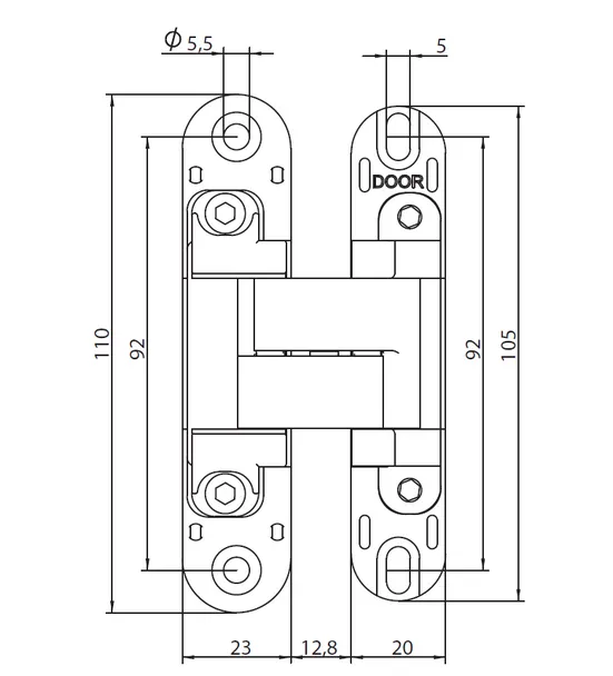 HH-19 SC, скрытая петля, цвет - мат.хром фото купить в Челябинске