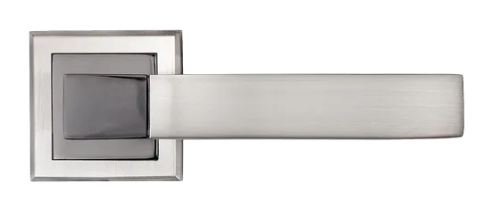 FUKOKU, ручка дверная MH-28 SN/BN-S, на квадратной накладке, цвет - бел. никель/черн. никель фото купить в Челябинске