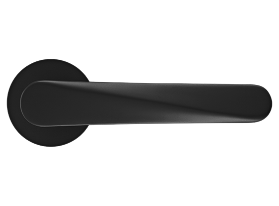CAYAN - ручка дверная  на круглой розетке 6 мм, MH-58-R6 BL,  цвет - чёрный фото купить в Челябинске